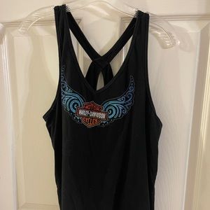 Black ladies Harley Davidson tank top Sz 1X
